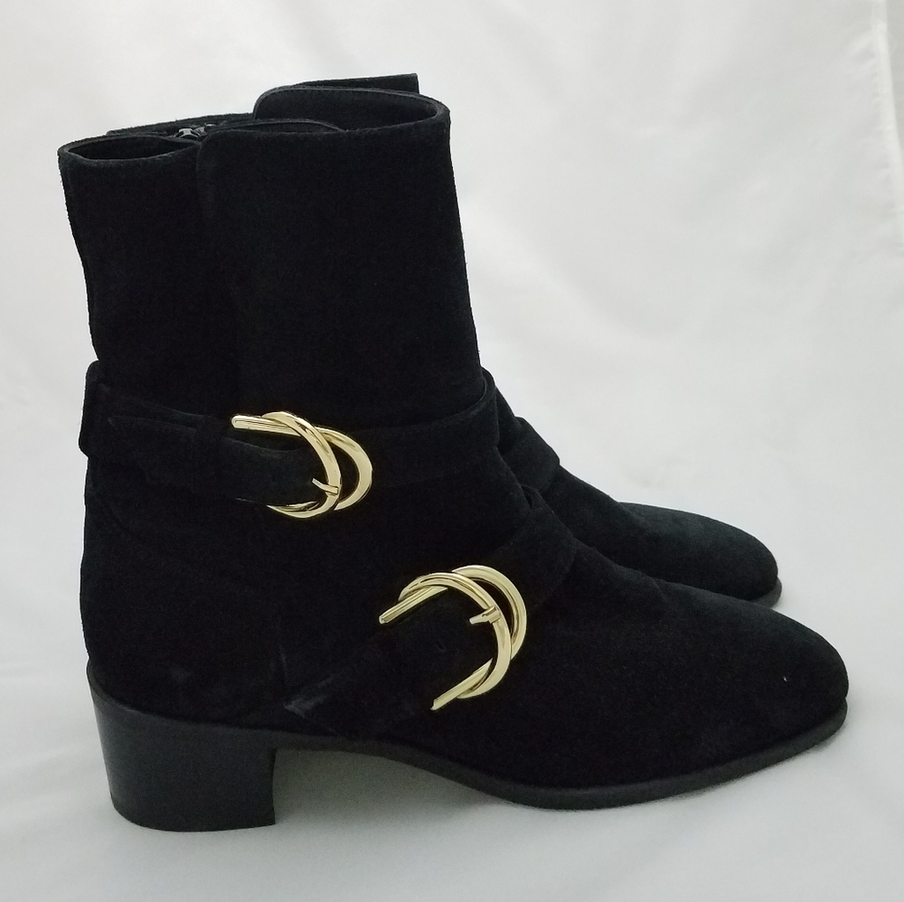 Stuart weitzman black suede buckle booties 7 - Picture 3 of 5